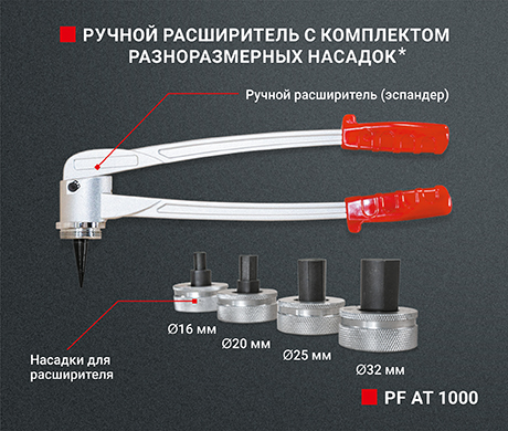 Ручной расширитель (с комплектом насадок) - PF AT 1000