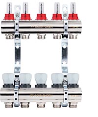 Коллекторная группа с расходомерами и термостатическими клапанами